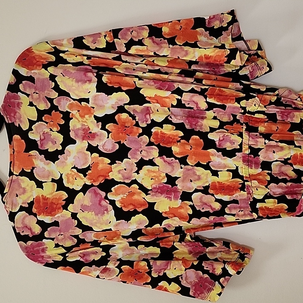 J Jason Wu Knit Printed Floral Wrap Dress Blackpink Orange  Floral Size XL - Picture 15 of 16